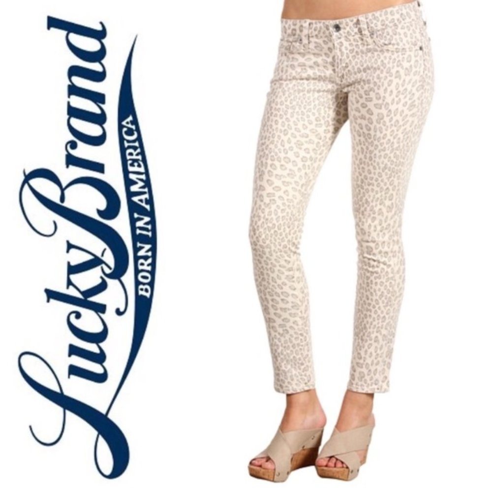 Lucky Brand Charlie Cheetah Print Capri 6/28